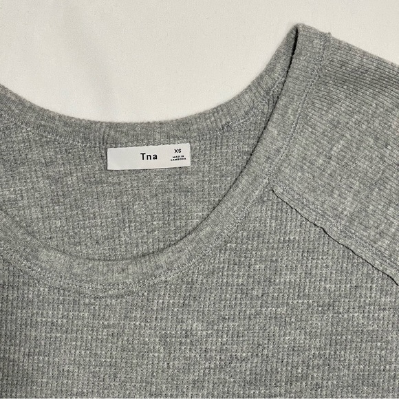 Aritzia | Tna Waffle Knit Alder Thermal Cool Grey Size XS - Picture 6 of 8